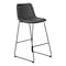 Monarch Specialties Office Chair, Bar Height, Standing, Computer Desk, Work, Pu Leather Look, Metal, Grey, Black I 7752 - alternate 1